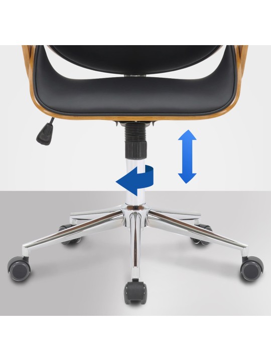 Bureaustoel Chicago kunstleer, walnoot/zwart