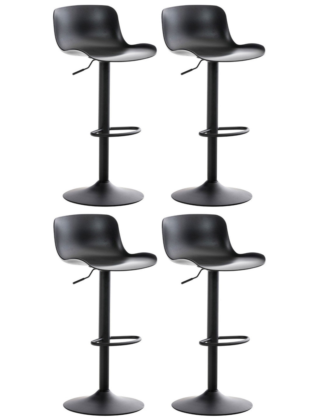 Set van 4 barkrukken Almada, zwart