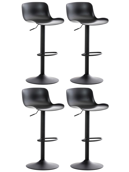 Set van 4 barkrukken Almada, zwart