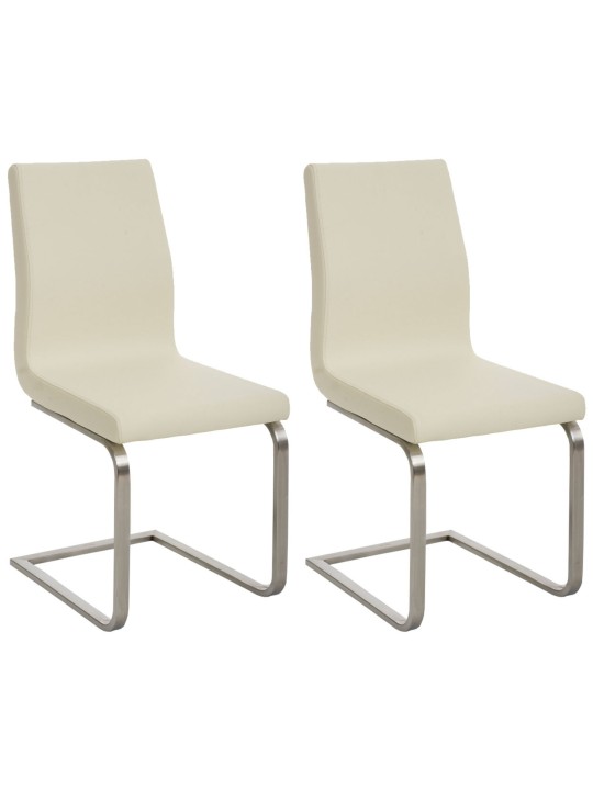 Set van 2 Belfort eetkamerstoelen, crème