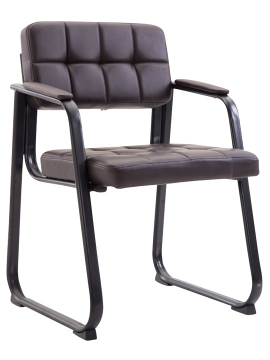 Set van 2 bezoekersstoelen Canada B kunstleer, bruin