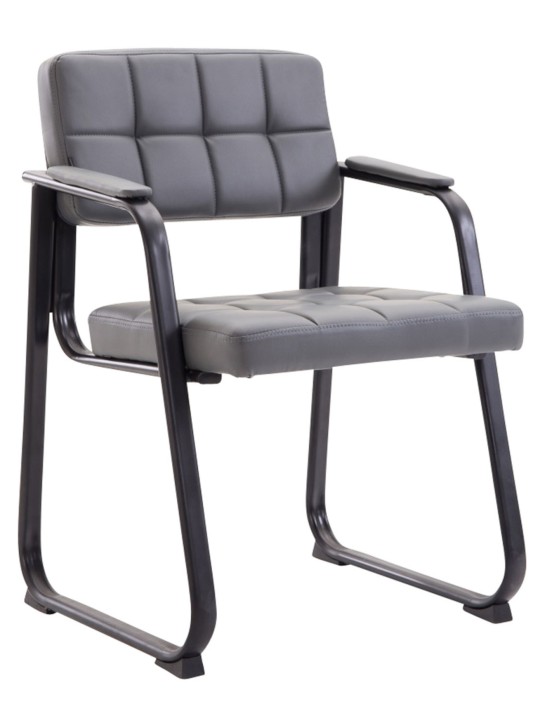 Set van 2 bezoekersstoelen Canada B kunstleer, grijs