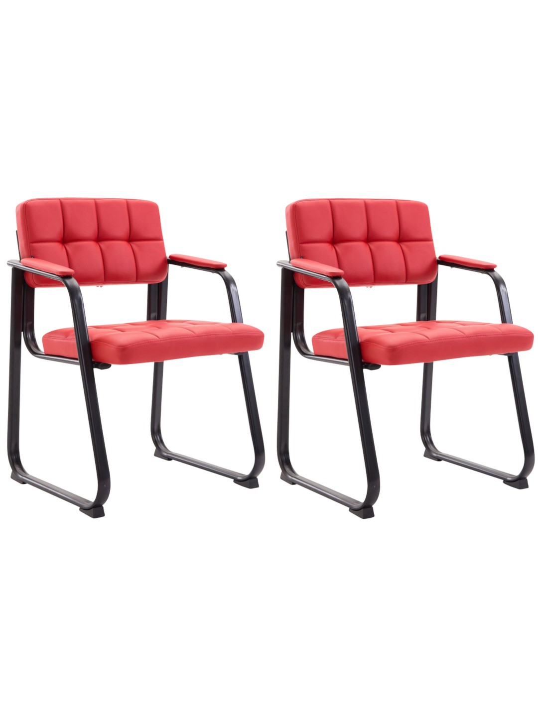 Set van 2 bezoekersstoelen Canada B kunstleer, rood