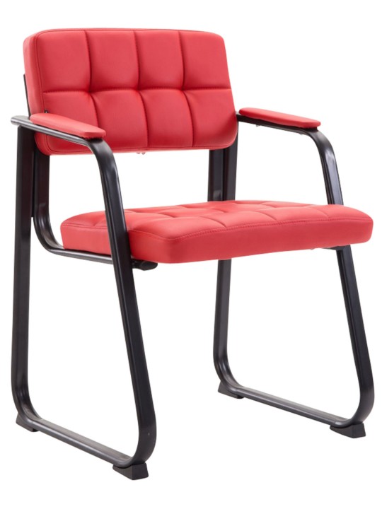 Set van 2 bezoekersstoelen Canada B kunstleer, rood