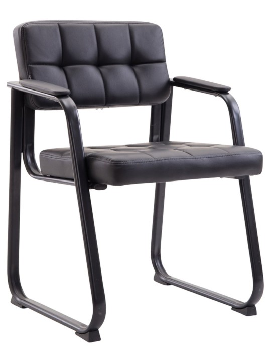 Set van 2 bezoekersstoelen Canada B kunstleer, zwart