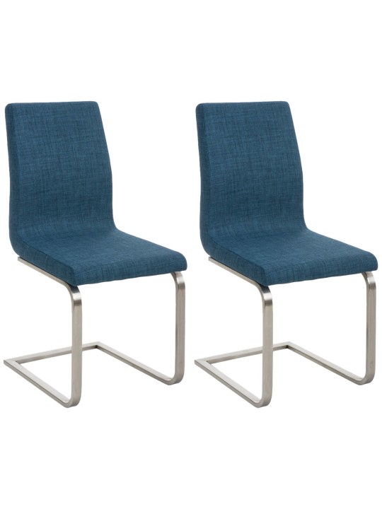 Set van 2 eetkamerstoelen Belfort stof, blauw