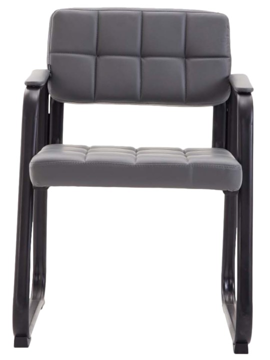 Set van 2 bezoekersstoelen Canada B kunstleer, grijs