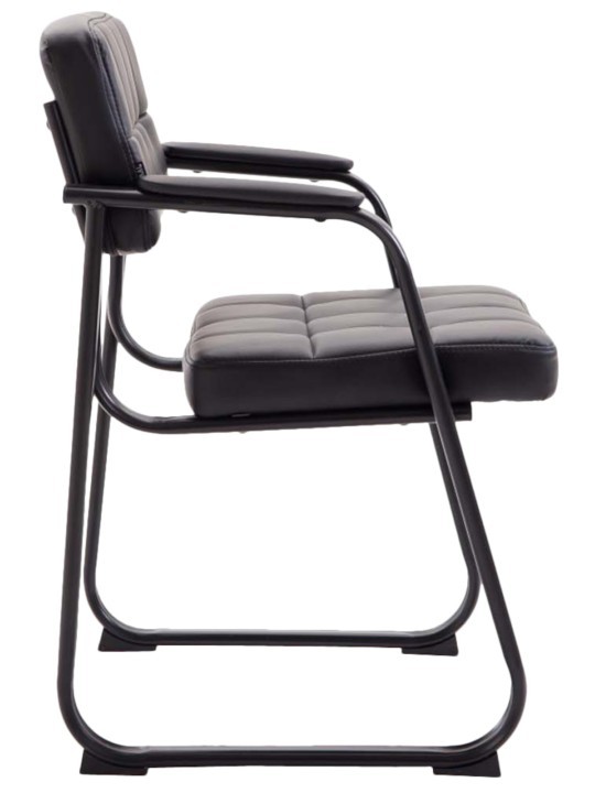 Set van 2 bezoekersstoelen Canada B kunstleer, zwart