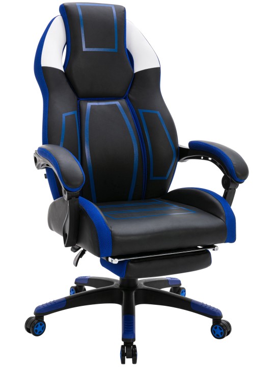 Bureaustoel Clovis kunstleer, zwart/blauw