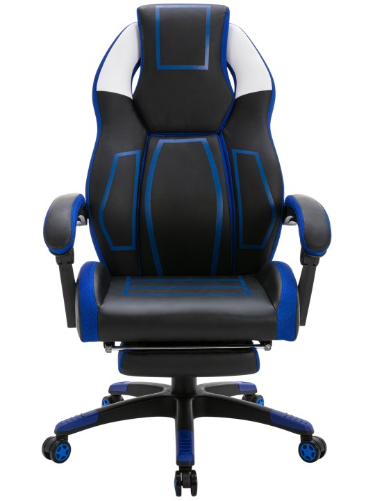 Bureaustoel Clovis kunstleer, zwart/blauw