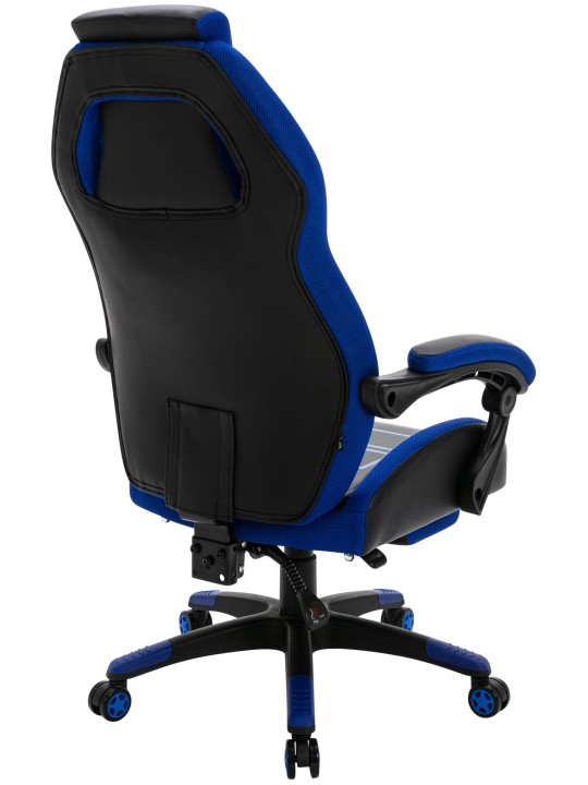 Bureaustoel Clovis kunstleer, zwart/blauw