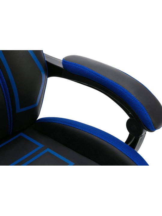 Bureaustoel Clovis kunstleer, zwart/blauw