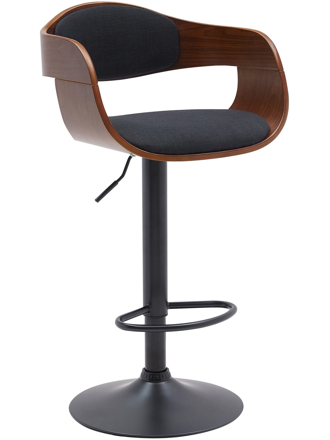 Barkruk Kingston B stof, walnoot/zwart