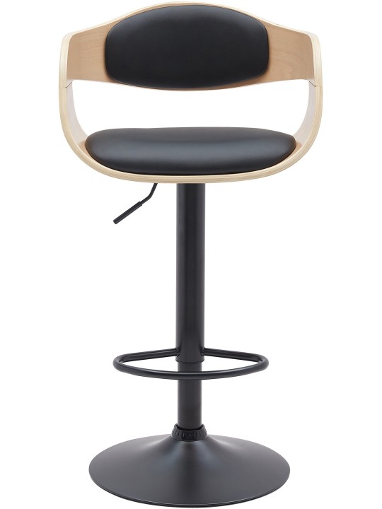 Barkruk Kingston B kunstleer, naturel/zwart