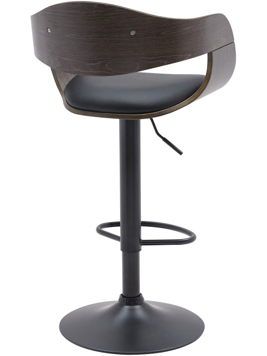 Barkruk Kingston B kunstleer, zwart/grijs