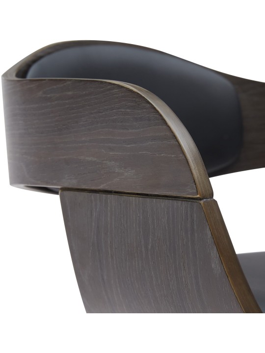 Barkruk Kingston B kunstleer, zwart/grijs