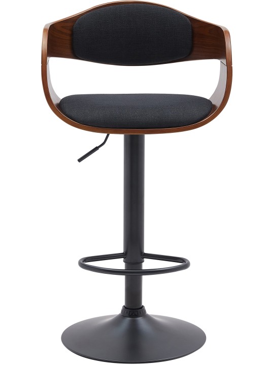 Barkruk Kingston B stof, walnoot/zwart