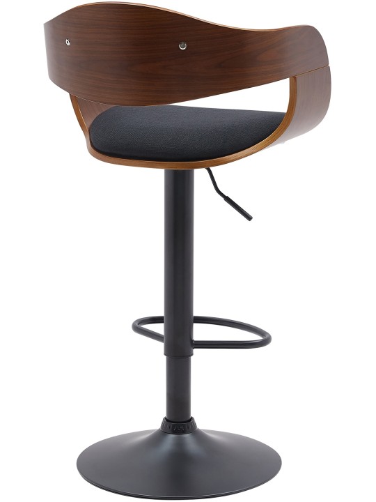 Barkruk Kingston B stof, walnoot/zwart