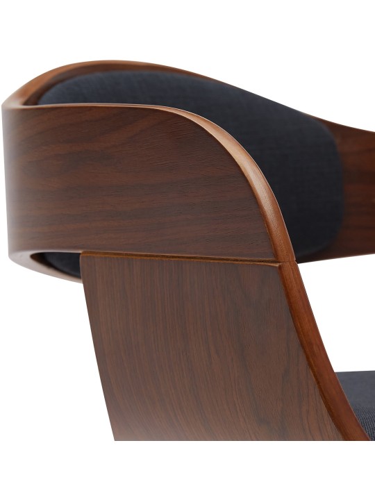 Barkruk Kingston B stof, walnoot/zwart