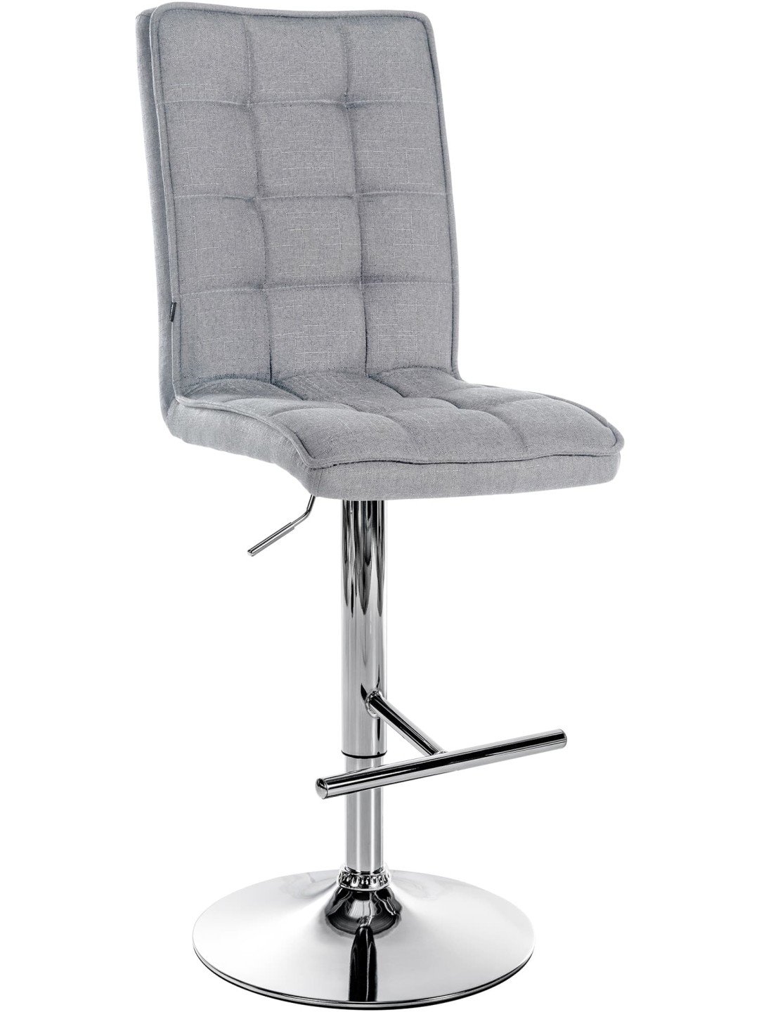 Barkruk Peking V2 stof chroom, lichtgrijs