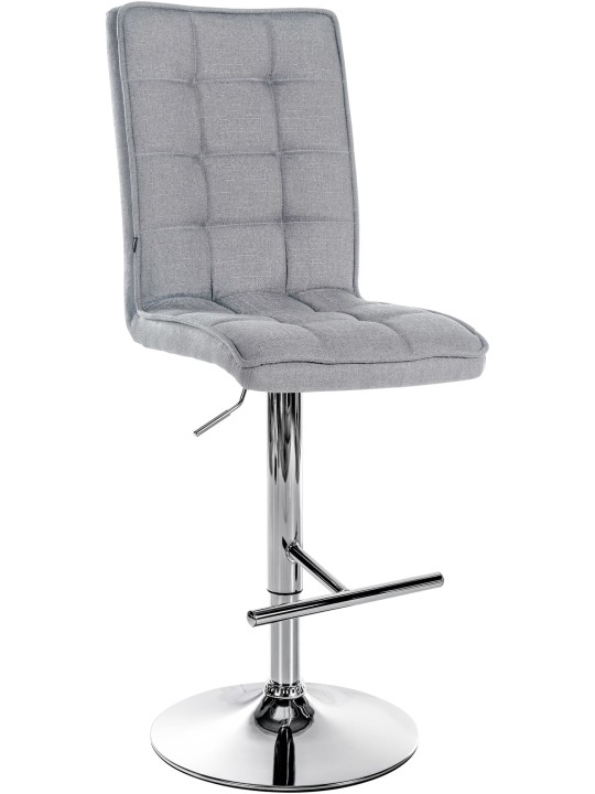 Barkruk Peking V2 stof chroom, lichtgrijs