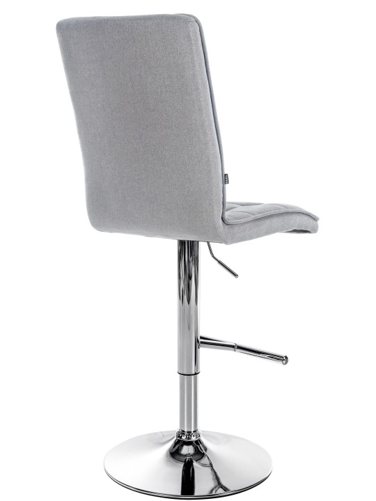 Barkruk Peking V2 stof chroom, lichtgrijs