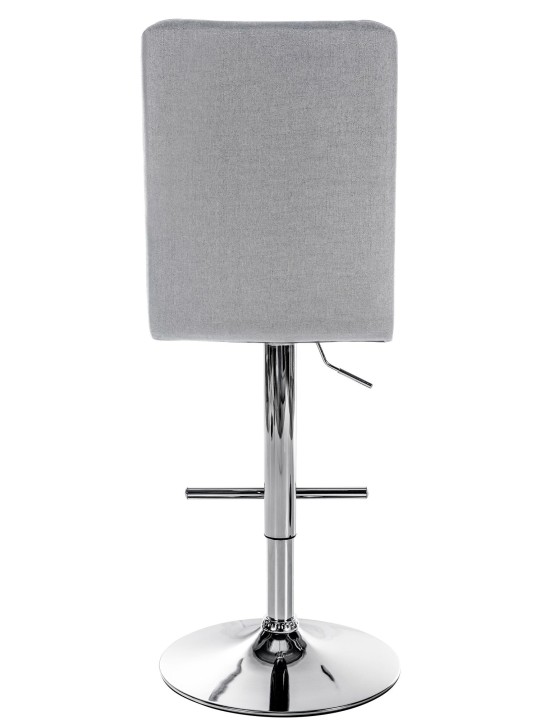 Barkruk Peking V2 stof chroom, lichtgrijs