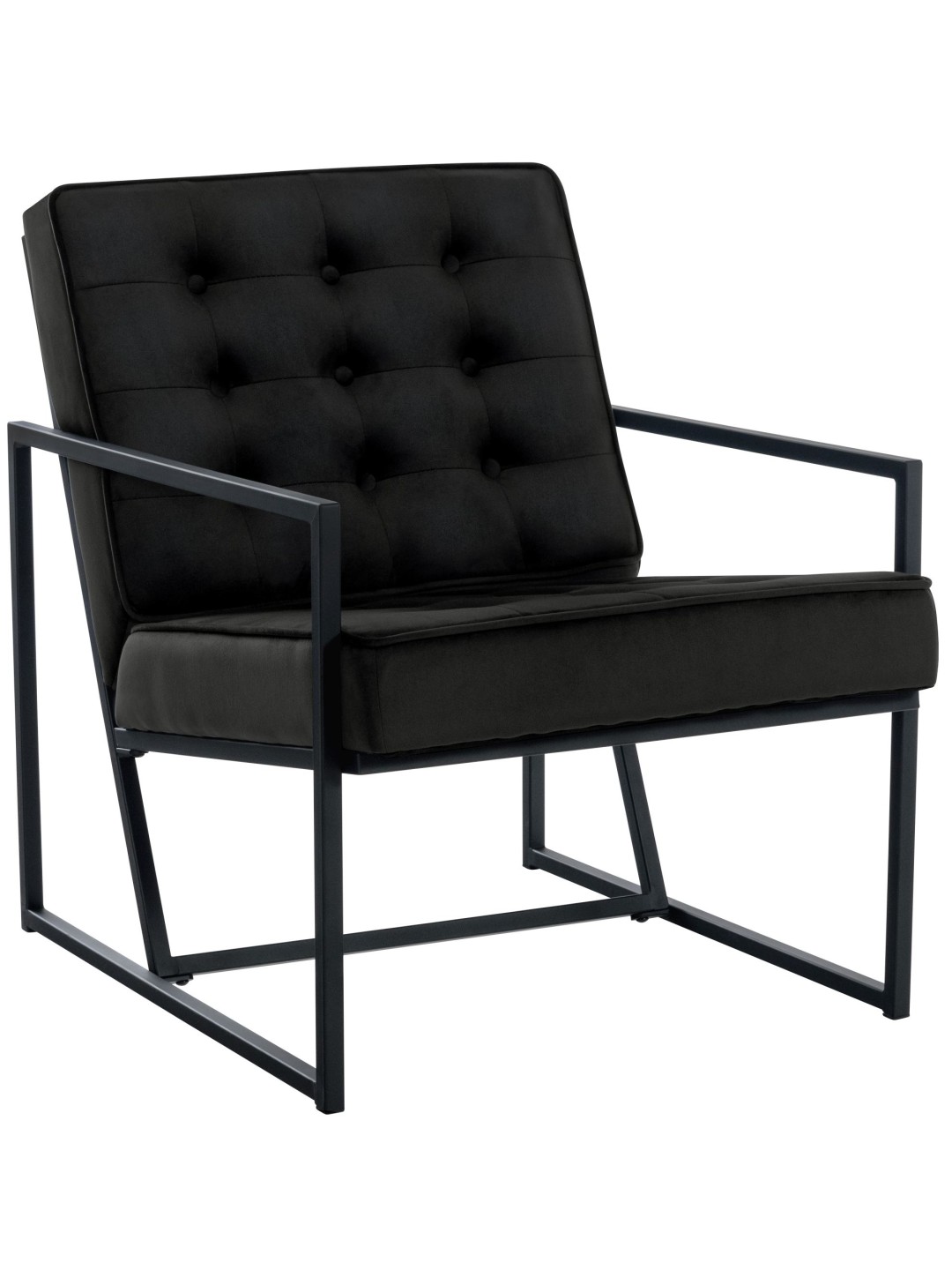 Ligstoel Avon fluweel, zwart