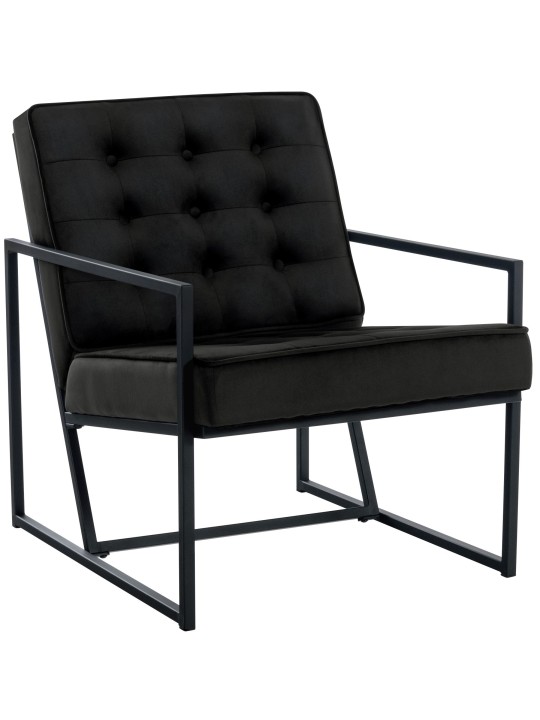 Ligstoel Avon fluweel, zwart Ligstoel Avon fluweel, zwart