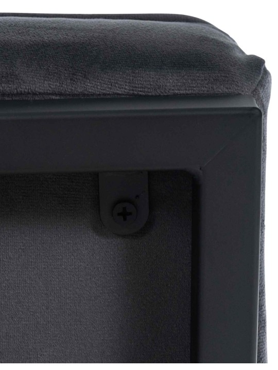 Ligstoel Avon fluweel, grijs