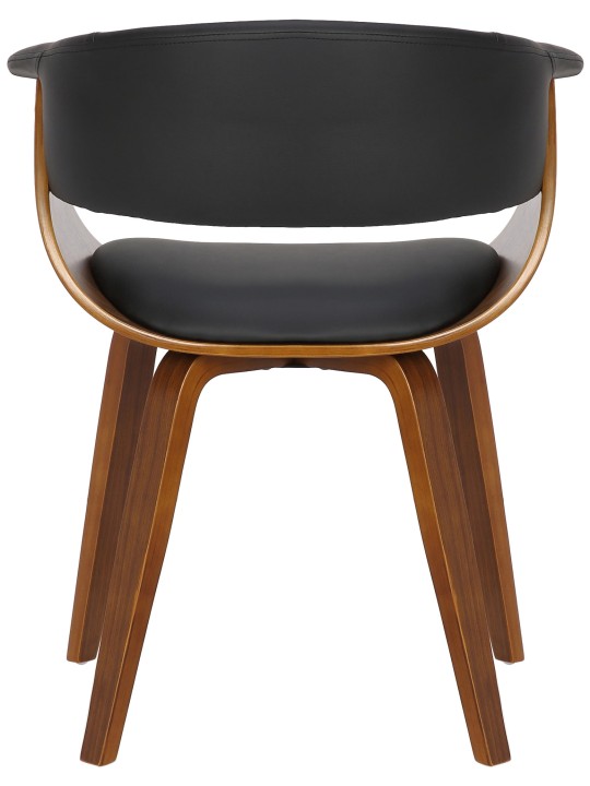 Stoel Bruce kunstleer walnoot, zwart