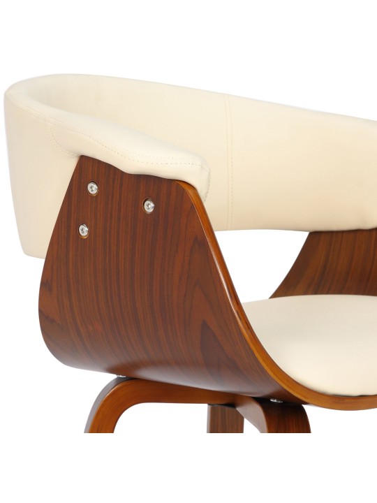 Stoel Bruce kunstleer walnoot, crème