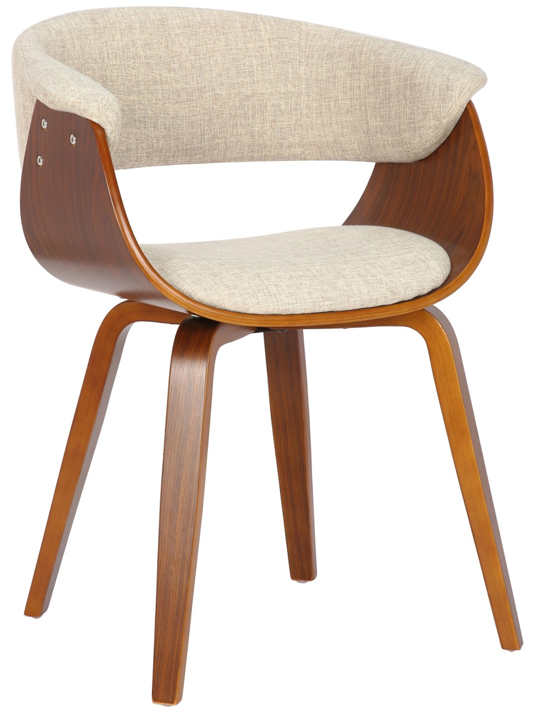 Stoel Bruce stof walnoot, crème