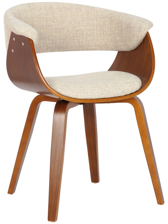 Stoel Bruce stof walnoot, crème