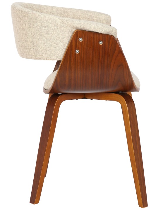 Stoel Bruce stof walnoot, crème