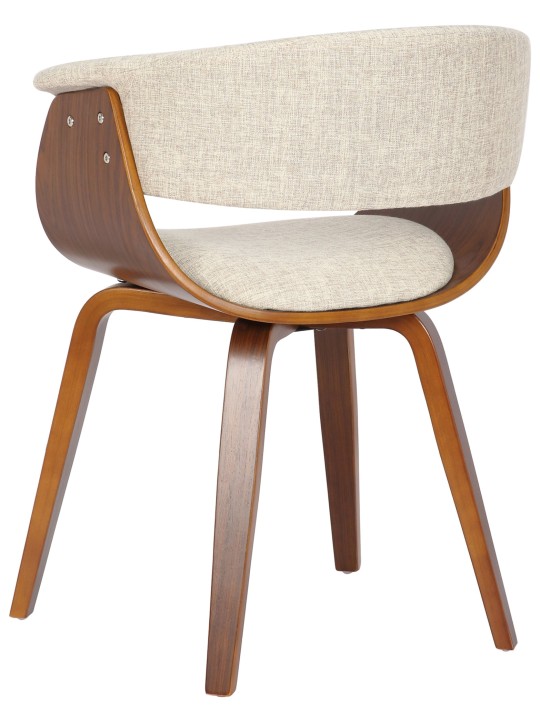 Stoel Bruce stof walnoot, crème
