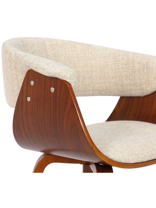 Stoel Bruce stof walnoot, crème