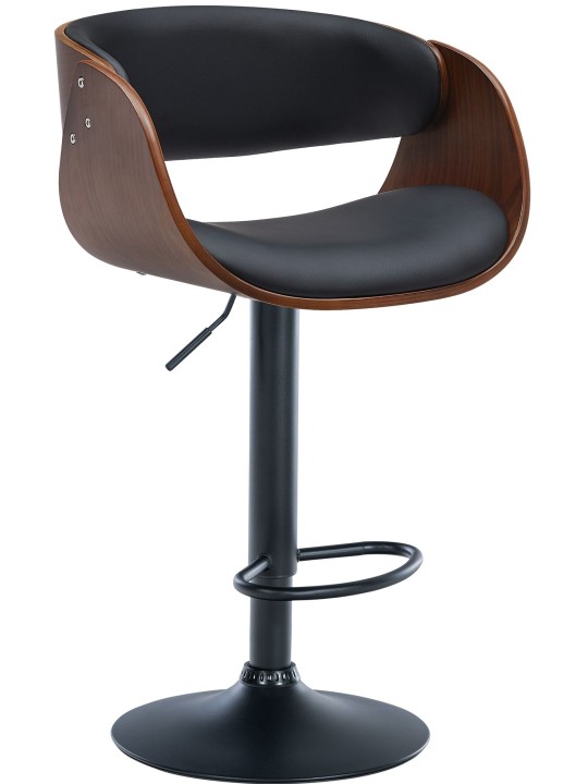 Barkruk Portmore kunstleer, walnoot/zwart