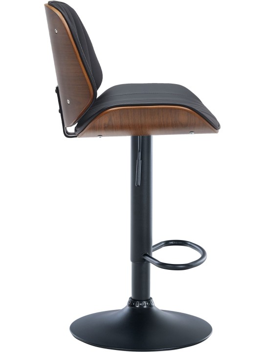 Barkruk Nova kunstleer, walnoot/zwart