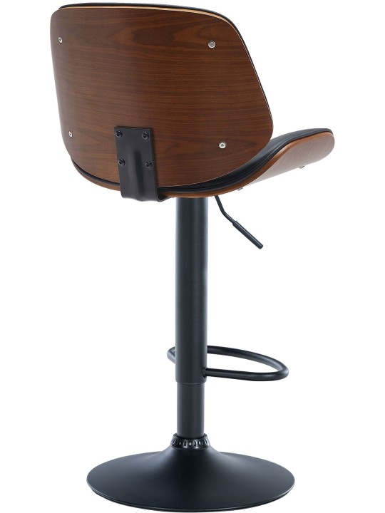 Barkruk Nova kunstleer, walnoot/zwart