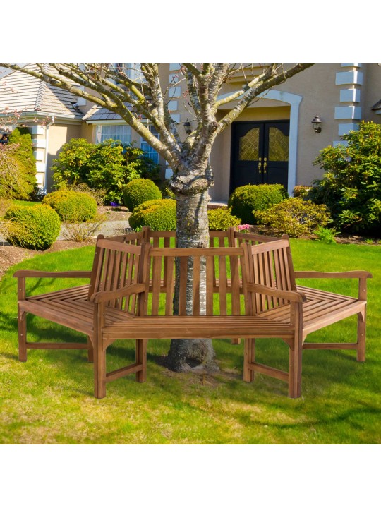 Sonja boombank met armleuningen 250 cm, teak