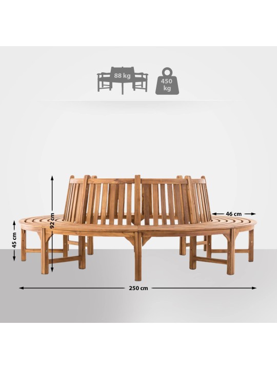 Boombank Novum rond 250 cm, teak Boombank Novum rond 250 cm, teak