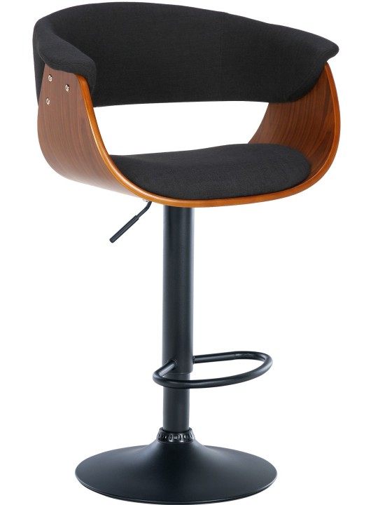 Barkruk Vestaalse stof, walnoot/zwart