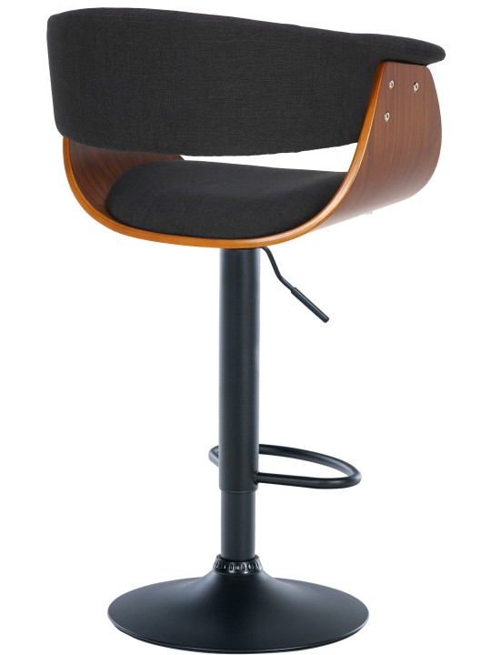 Barkruk Vestaalse stof, walnoot/zwart