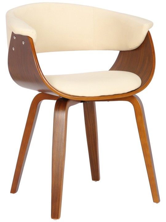 Set van 2 stoelen Bruce kunstleer walnoot, crème