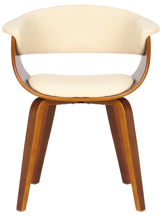 Set van 2 stoelen Bruce kunstleer walnoot, crème