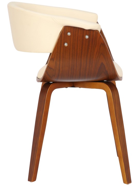 Set van 2 stoelen Bruce kunstleer walnoot, crème