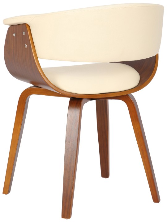 Set van 2 stoelen Bruce kunstleer walnoot, crème