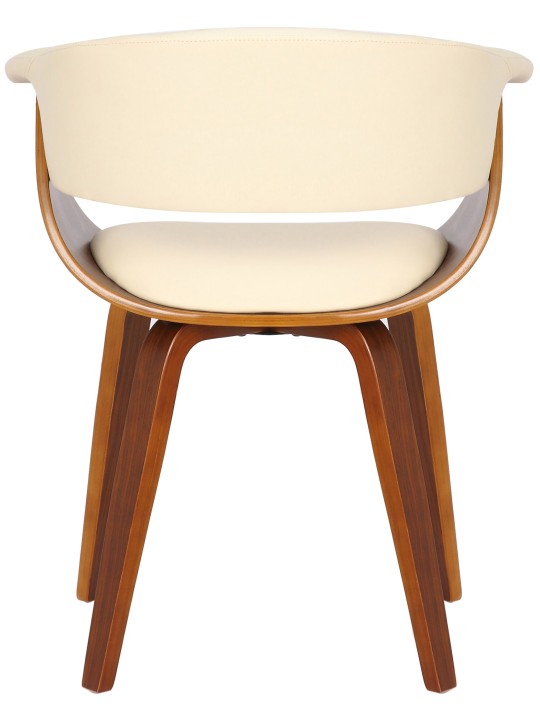 Set van 2 stoelen Bruce kunstleer walnoot, crème