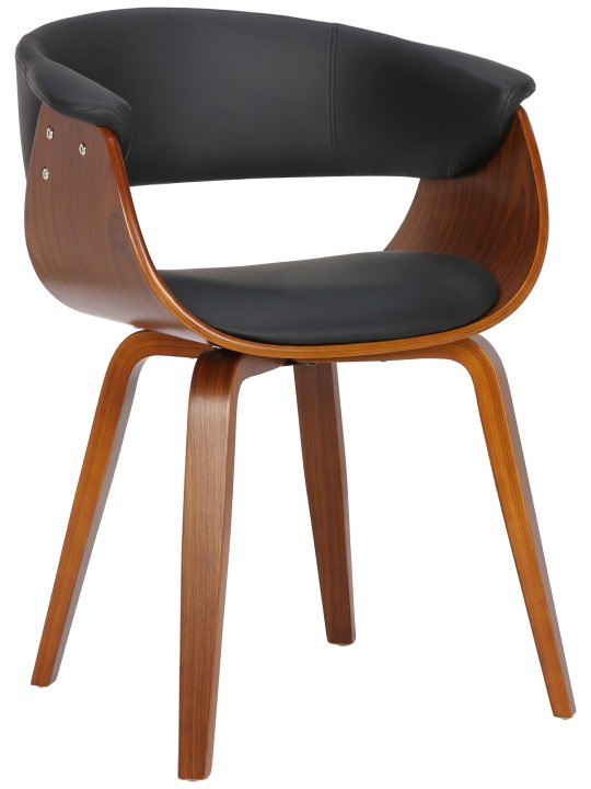 Set van 2 stoelen Bruce kunstleer walnoot, zwart